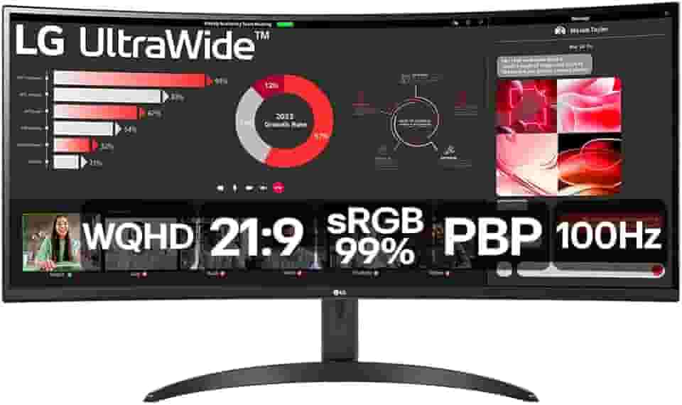 Monitor LG 34' 100Hz 5ms UltraWide Curvo 34WR50QC-B.AWZM