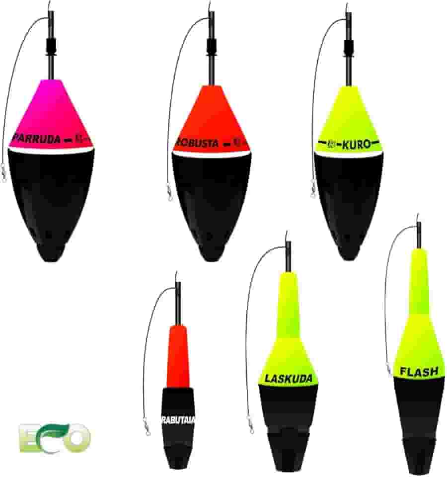 JR Pesca Kit 6 Boias Ecológicas Cevadeiras e Torpedos Livre de Chumbo Alta Sensibilidade Pesca Esportiva Cores Variadas