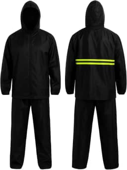 Capa De Chuva Com Capuz Impermeável Motoqueiro Proteção Contra Chuva