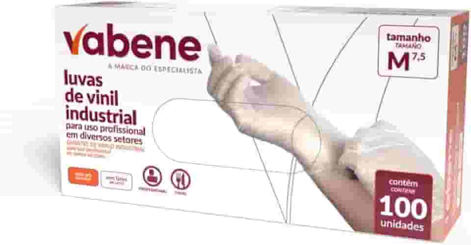 Luva Vinil Industrial S/Pó Tam. M 100 unidades, Vabene