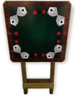 Mesa Dobrável Madeira Truco Poker Baralho Rústica Adesivada Bistrô Varanda