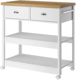 Aparador Carrinho Chá Ditália 2 Gavetas Branco Ba-135