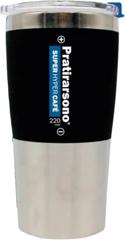 Copo Térmico Viagem Inox 450ml com Tampa Personalizado Café Frase Divertida Pratirarsono Super Hyper 220volts Portátil Presente Criativo Trabalho Academia Escritório Escola Faculdade