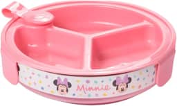 Plasútil, Prato Térmico Infantil Minnie com 3 Divisórias e Ventosa Livre de BPA