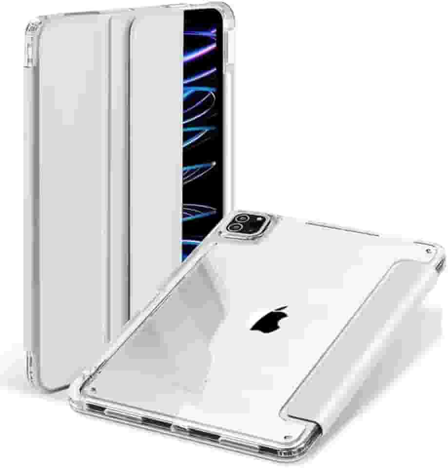 Capa Magnética Transparente para iPad Pro 11” (1ª a 4ª Geração) com Suporte para Apple Pencil – Compatível com Carregamento Magnético (Cinza)