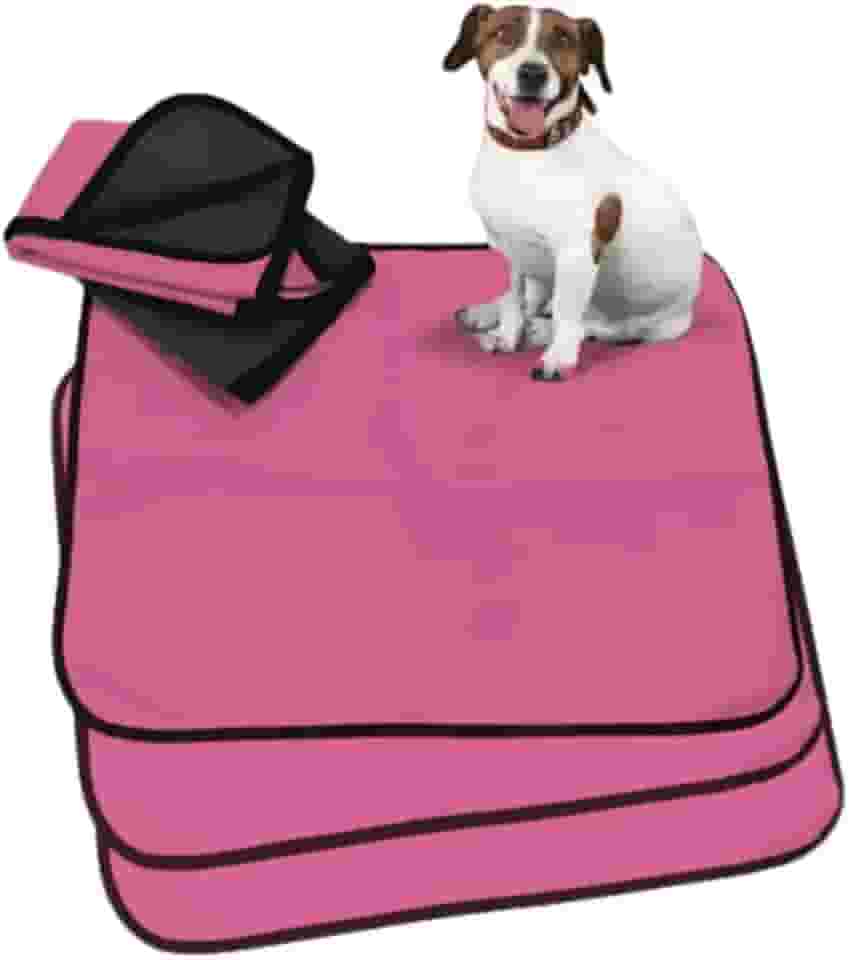 Kit 3 tapetes higiênicos laváveis premium - Alta absorção (Rosa, 70x50)