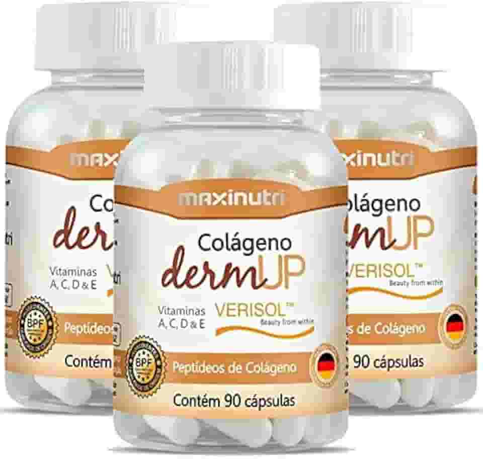Colágeno Hidrolisado DermUp Verisol - 3 unidades de 90 cápsulas - Maxinutri