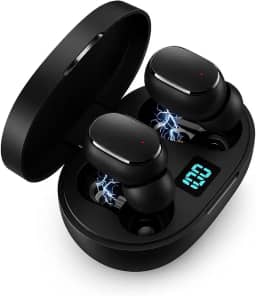 Fone de Ouvido Bluetooth 5.1 TWS Wireless com Visor LED, Som Hi-Fi Estéreo, Cancelamento de Ruído, Toque Inteligente, Bateria Longa, Microfone, Compatível com Android e iOS