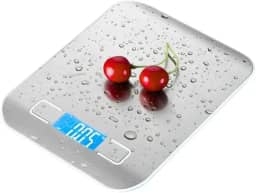 Balança Digital cozinha Inox 10kg – Pesagem de Alta Precisão, Visor de Alta Definição, Resistente à Água, Base Antiderrapante! Ideal para Cozinha, Dietas e Confeitaria