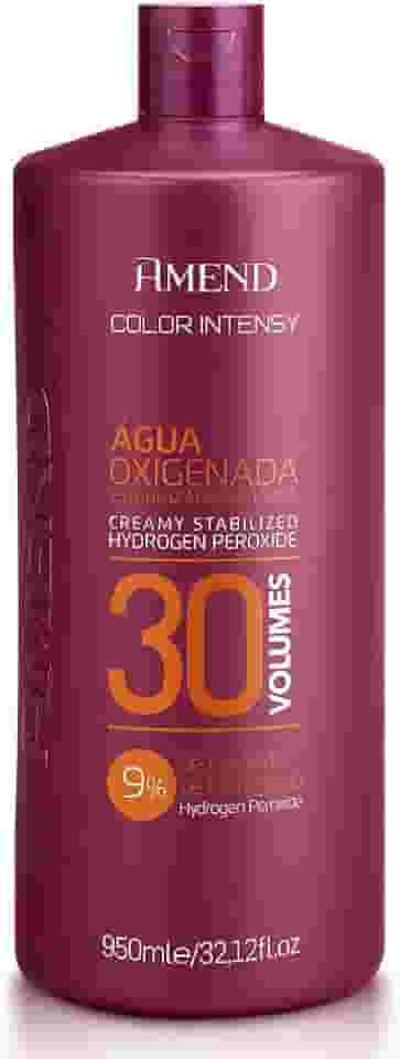 Água Oxigenada Cremosa Amend Color Intensy, Descolore E Auxilia No Tingimento Dos Cabelos, Uso Profissional, Promover A Oxidação Nos Processos De Coloração Ou Descoloração (30 Volumes, 950ml)