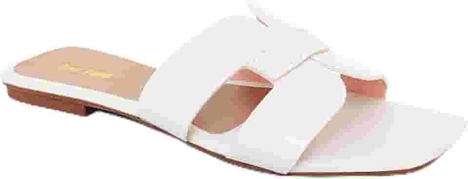 Rasteirinha Feminina, Material Sintético, Tiras Largas, Decorada com Strass, Casual, Conforto e Estilo, Uso Diário, Adulto