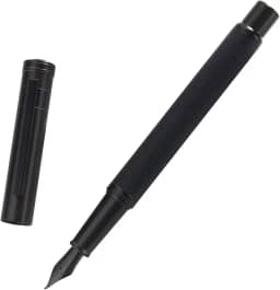 Hongdian Caneta Tinteiro Floresta Negra Ponta Fude Bent Nib, Design Clássico com Conversor e Conjunto de Estojo para Canetas de Metal