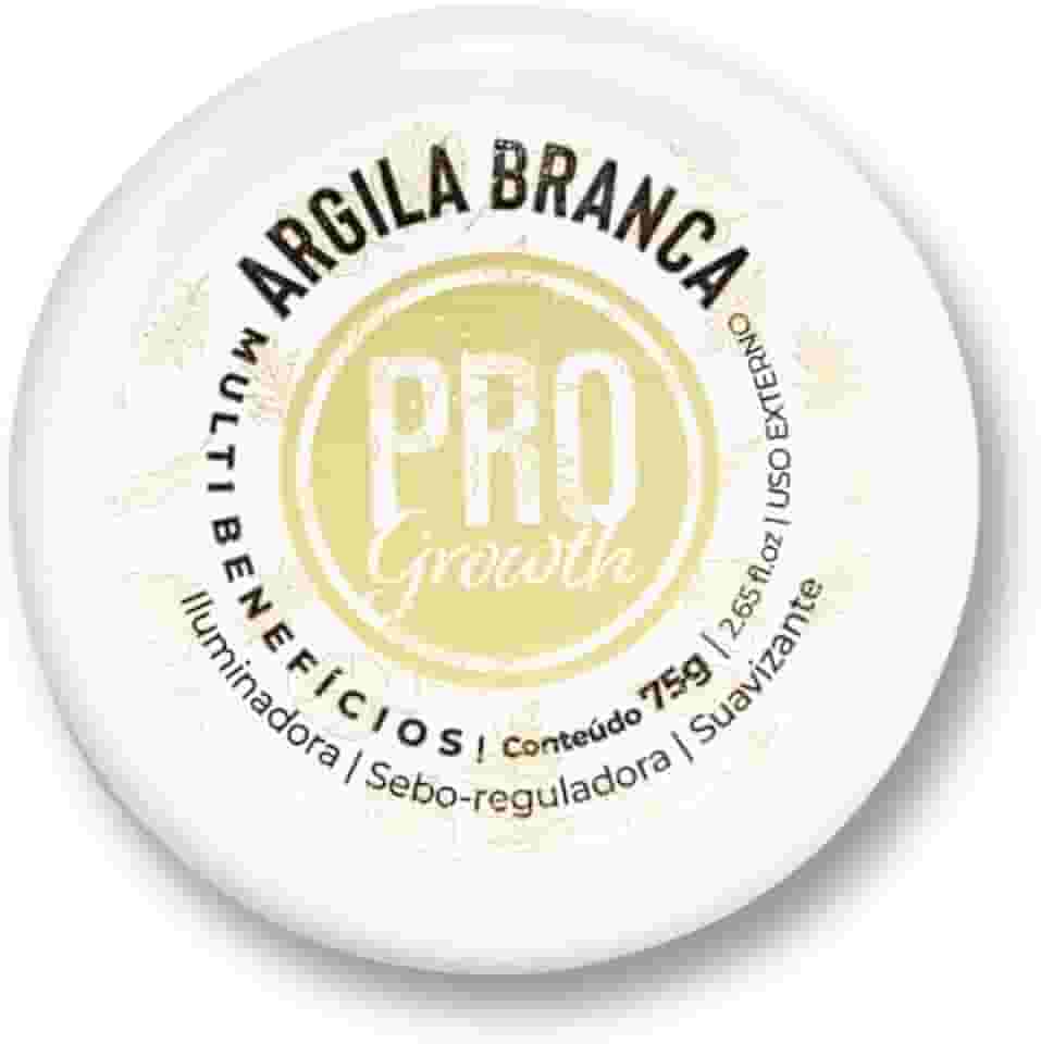Argila Pro Growth 75g Máscara Capilar de Hidratação e Reparação Profunda (Branca)