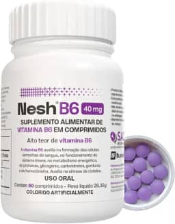 Nesh B6 40mg - Vitamina B6 - Suplemento de Piridoxina - 90 Comprimidos