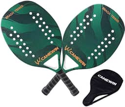 Kit 2 Raquetes Para Beach Tennis Profissional Em Fibra Carbono Com Capas Protetoras - Camewin (Verde)