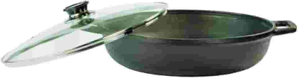 Panela Paella de Ferro 36cm Tampa de Vidro - Santana (Ferro fundido)