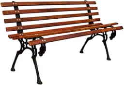 Banco de Jardim Cavalo em Ferro 9 Réguas Madeira Verniz
