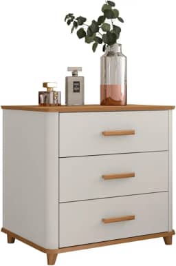 Mini Comoda Maitê 3 Gavetas Freijo/off White