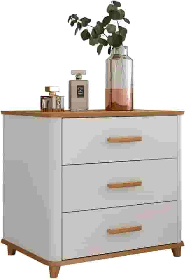 Mini Comoda Maitê 3 Gavetas Freijo/off White