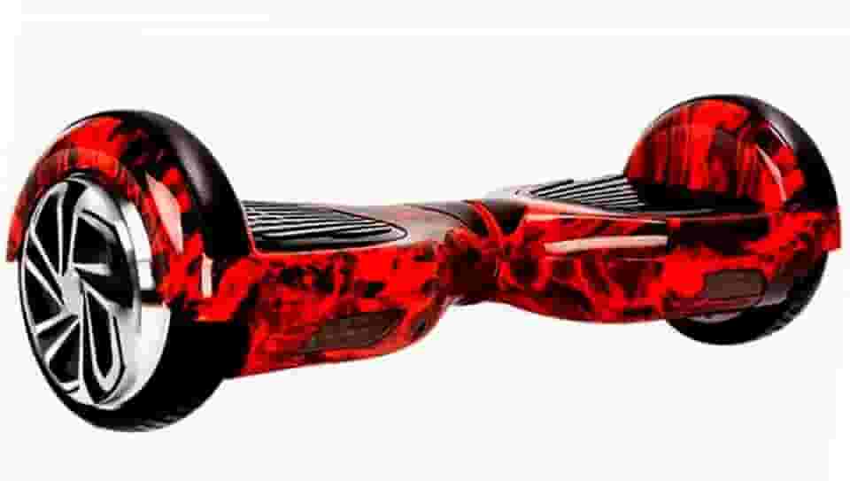 Hoverboard Skate Elétrico 6.5' com Bolsa Led Bluetooth Vermelho Fogo Brinovar