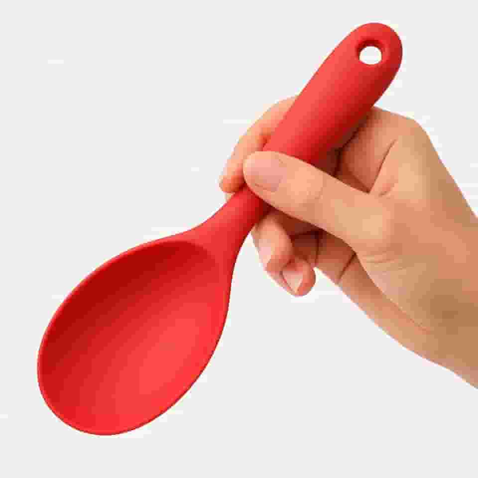 Colher De Arroz Silicone Duplo Resistente Panela Elétrica Utensílio De Cozinha e Talheres Vermelho ou Preto Colorido Multiuso Premium