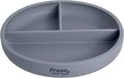 Freso Baby Prato Alimentação Bebê Introdução Alimentar Blw Bliss Silicone Atóxico Livre De Bpa Antibacteriano Com Ventosa E Divisória Cor Cinza