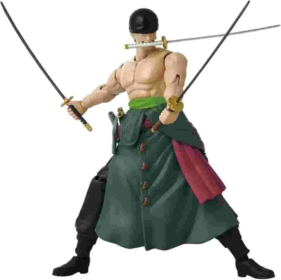 Action Figure Boneco One Piece Roronoa Zoro Estilo Três Espadas Bandai Anime Heroes