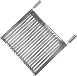 Grelha Argentina Parrilla Inox para Churrasco, 30x50cm, com Coletor de Gordura, Estrutura Reforçada