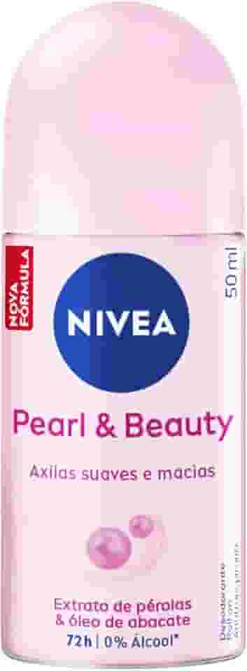 NIVEA Desodorante Roll-on Pearl & Beauty 50ml - Proteção por 72h para axilas mais suaves e macias