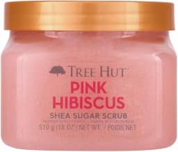 Tree Hut Esfoliante Pink Hibiscus Açúcar de karité, 532 ml, Ultra Hidratante e Esfoliante Scrub para Nutrição Essencial de Cuidados Corporais