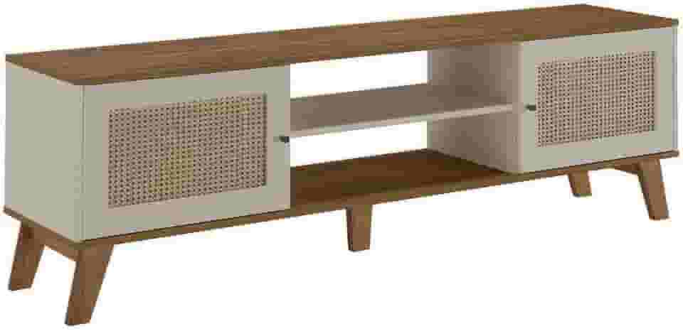 Rack para Tv ate 75' com 2 portas CHARLOTTE cor Pinho/Off White - Artely