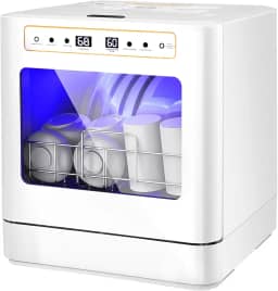 Lava Louças, Lava Louças Portatil 110V, 8 Serviços, Maquina de Lavar Louça, Máquina Portátil Com 5 Programas De Lavagem, Consumo de Água de 5 Litros, Dois Tipos de Abastecimento de Água