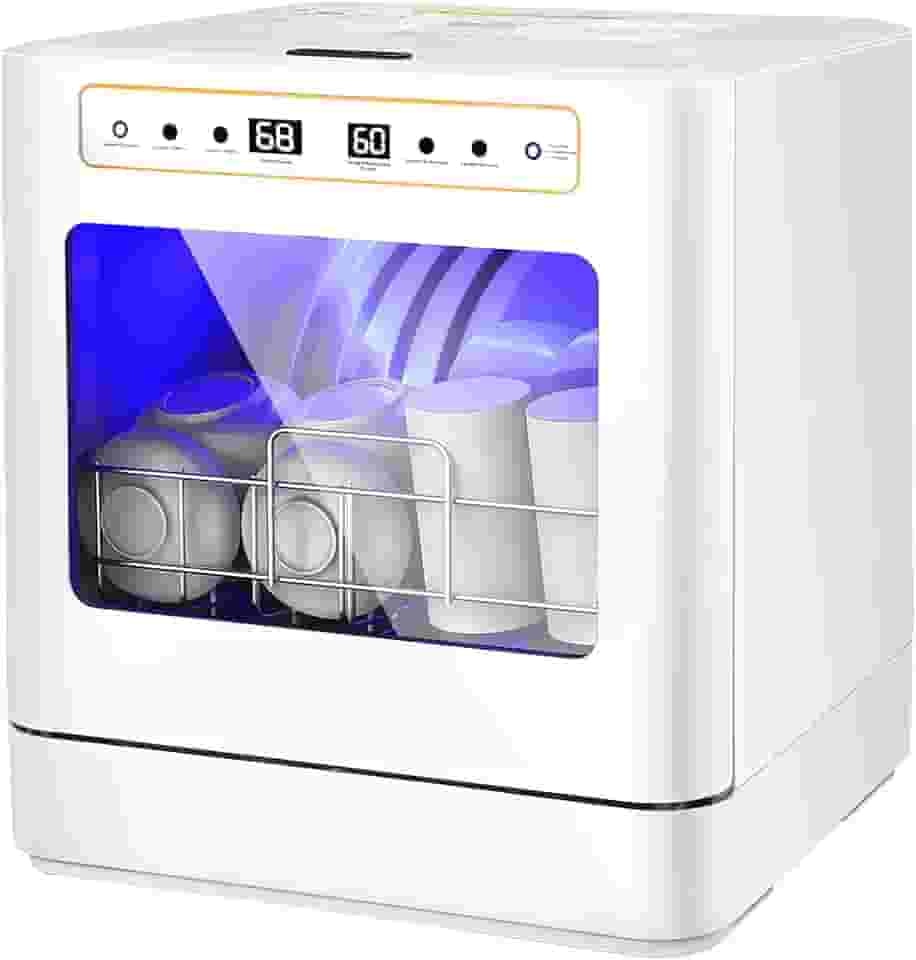 Lava Louças, Lava Louças Portatil 110V, 8 Serviços, Maquina de Lavar Louça, Máquina Portátil Com 5 Programas De Lavagem, Consumo de Água de 5 Litros, Dois Tipos de Abastecimento de Água