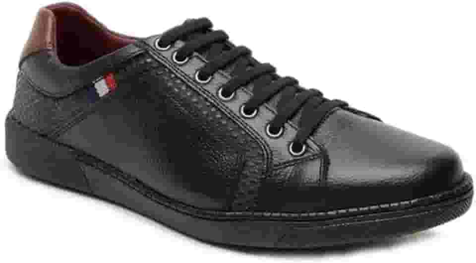 Tênis Sapatênis Em Couro Legítimo Casual Masculino Confortável Elástico