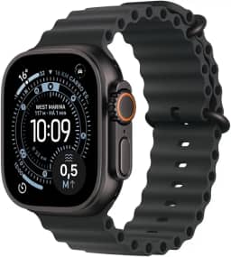 Apple Watch Ultra 3 GPS + Cellular, Caixa em titânio preto de 49 mm com Bracelete Ocean preta