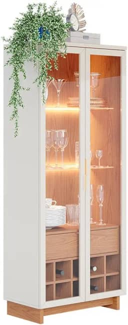 Cristaleira Adega Guanabara 2 Portas 1 Gaveta Off White