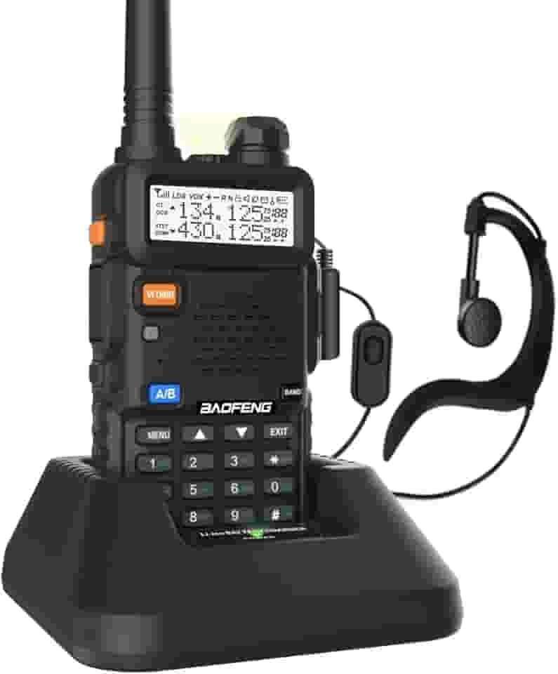 BAOFENG Rádio bidirecional de banda dupla UV-5R (preto), 144-148MHz e 420-450MHz