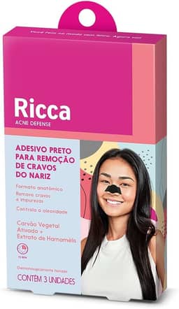 Ricca Adesivo Preto Para Remoção de Cravos Do Nariz Acne Defense