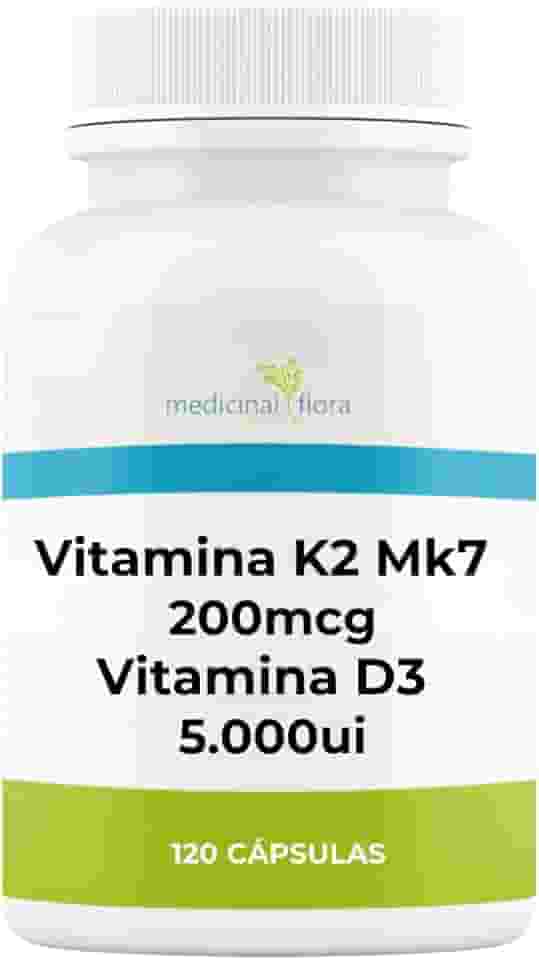 Vitamina D3 5.000ui + Vitamina K2(mk7) 200mcg com 120 Cápsulas