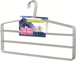 Cabide para Calça Triplo Calceiro Cromado Organização Roupa Armario - Kit com 03 unidades