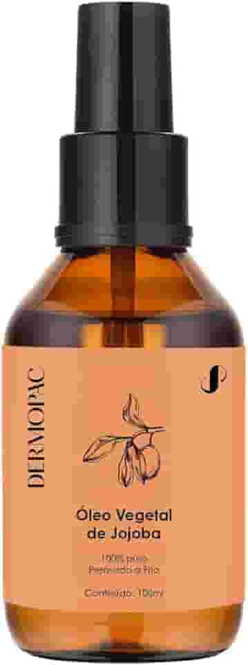 Óleo Vegetal de Jojoba 100% Puro Toque Seco Cabelo Capilar Pele Facial Corporal, Prensado a Frio, Dermopac 100ml
