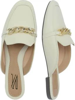 Mule Feminina Bico Quadrado Sapatilha Flat Loafer Mocassim Macio Confortvel Via Angel 44.03