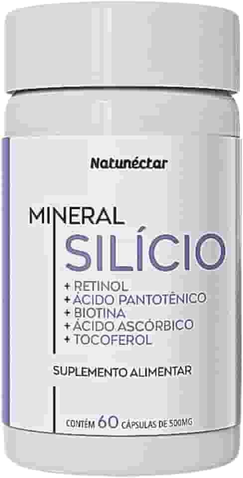 Silício Com Vitaminas A,B5,B7,C,D,E 500mg 60 Cápsulas - Natunéctar