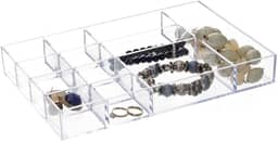 Bandeja Organizadora de Bijuteria com Divisórias, Metaltru, Transparente