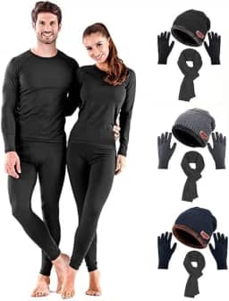 Kit Frio Conjunto Termico Pelinho Elasticidade Segunda Pele Unissex com touca luva e cachecol (GG)