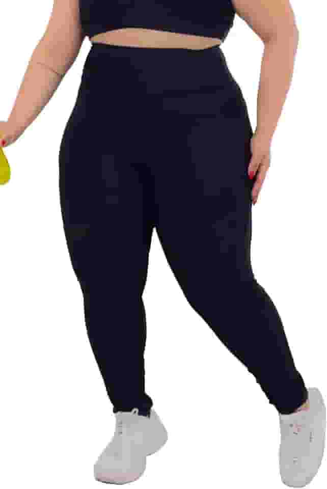 Calça Legging Feminina Plus Size G1 G2 G3 G4 G5 G6 Suplex Costura Reforçada Donna Martins
