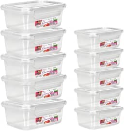 Kit 10 Potes Marmita Fitness Travas Freezer Microondas