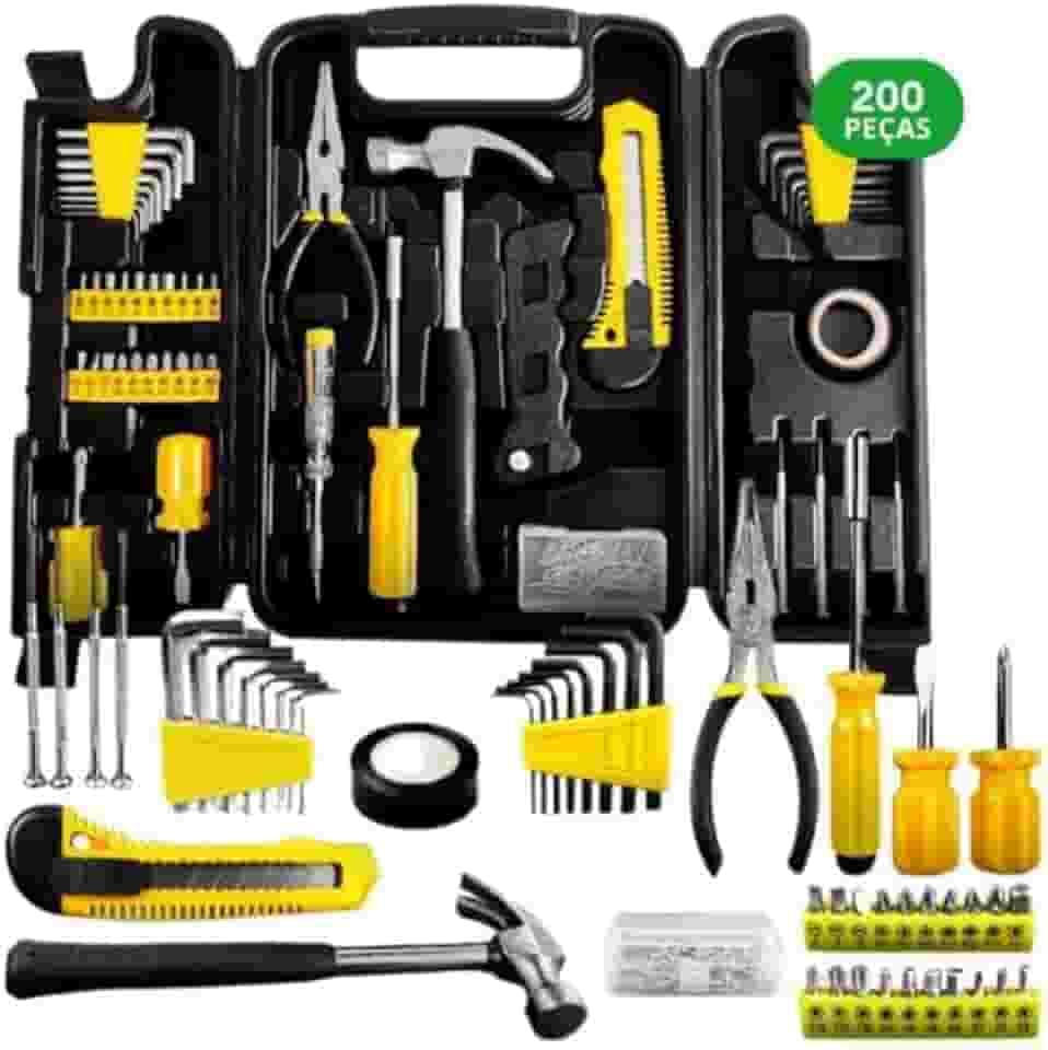 Jogo de Ferramentas Completo com Maleta 200 Peças – Kit Profissional para Reparos e Manutenção