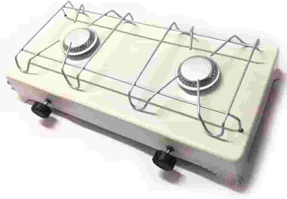 Fogão a Gás 2 Bocas de Mesa | Queimadores Esmaltados | Econômico, Portátil e Fácil de Limpar | Ideal para Apartamentos e Lazer