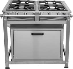 Fogão Industrial 4 Bocas 30x30 P5 em Aço Inox com Forno